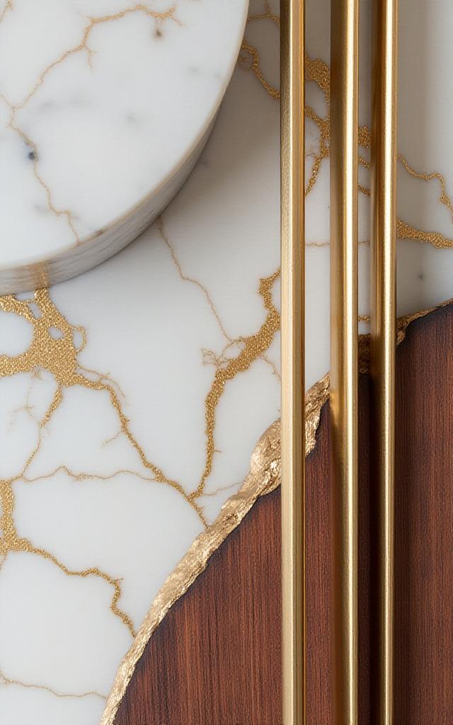 Exotic wood and stone samples