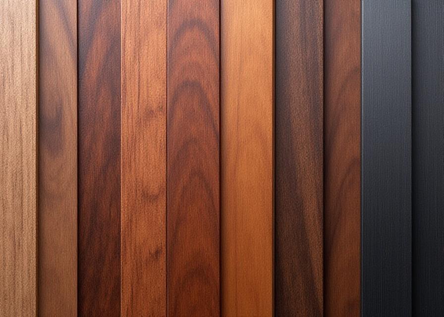 Close up of premium wood grains and material samples