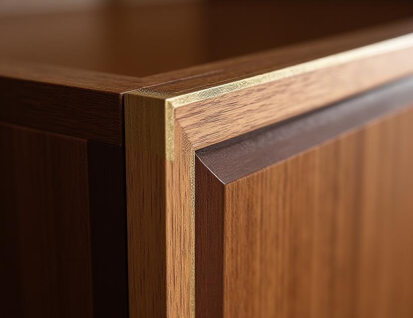 Final polished wood cabinetry installation in a master study